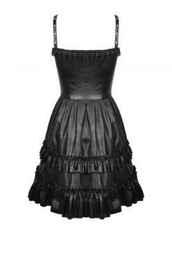 Bad Girl Ruffle Leather Dress -Vampirefreaks Sale Store bad girl ruffle leather dress dresses 466695