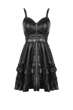 Bad Girl Ruffle Leather Dress -Vampirefreaks Sale Store bad girl ruffle leather dress dresses 934888