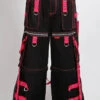 Tripp NYC X-Strap Zip Off Pants [Black/Pink] -Vampirefreaks Sale Store baggy cybergoth pants