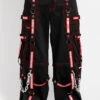 Tripp NYC Reflective Pants [BLK/RED] -Vampirefreaks Sale Store baggy fir mens pants