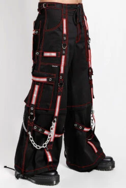 Tripp NYC Reflective Pants [BLK/RED] -Vampirefreaks Sale Store baggy fit rave pants
