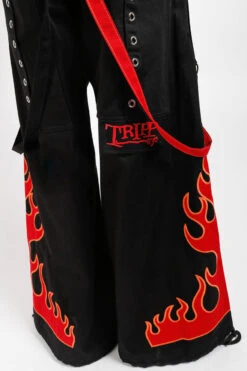 Tripp NYC Flame Dark Street Pants [BLACK/RED] -Vampirefreaks Sale Store baggy punk pants