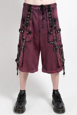Tripp NYC Mega Haze Wash Pants [Purple/Bleach] -Vampirefreaks Sale Store baggy shorts