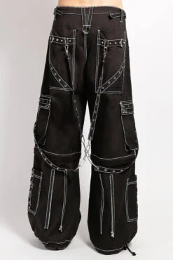 Tripp NYC Interlace Pants With White Stitch [BLACK/SILVER] -Vampirefreaks Sale Store baggy tripp pants