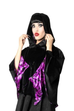 Bat Wing Velvet Purple Short Cape -Vampirefreaks Sale Store bat cape