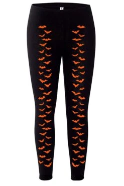 Bat Leggings [Pumpkin Orange] -Vampirefreaks Sale Store bat leggings pumpkin orange womens bottoms 878915