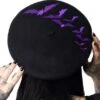 Bat Repeat Beret Hat [PURPLE] -Vampirefreaks Sale Store bat repeat beret hat purple hats scarves headwear 457448