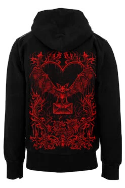 Bat Romance Hoodie [BLOOD RED] -Vampirefreaks Sale Store bat romance hoodie back resize