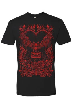 Bat Romance T-shirt [Blood Red] -Vampirefreaks Sale Store bat romance tshirt