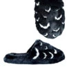 Kreepy Kozy Bat Slippers [Black/White] -Vampirefreaks Sale Store bat slippers