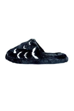 Kreepy Kozy Bat Slippers [Black/White] -Vampirefreaks Sale Store bat slippers womens