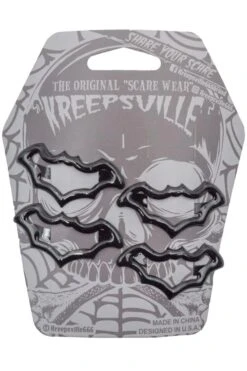 Bat Snap Hair Clips [BLACK] -Vampirefreaks Sale Store bat snap hair clips black hats scarves headwear 464280
