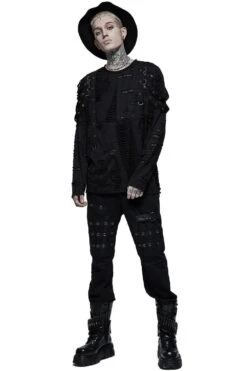 Battleworn Distressed Top -Vampirefreaks Sale Store battleworn distressed top mens tops 419806