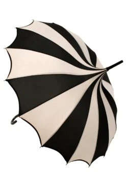 Batwing Pagoda Umbrella [BLACK/WHITE STRIPED] -Vampirefreaks Sale Store batwing pagoda umbrella blackwhite striped umbrellas 166124