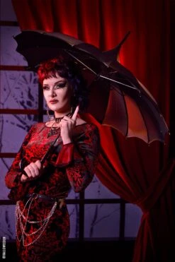 Batwing Pagoda Umbrella [MIDNIGHT BLACK] -Vampirefreaks Sale Store batwing pagoda umbrella midnight black umbrellas 700896