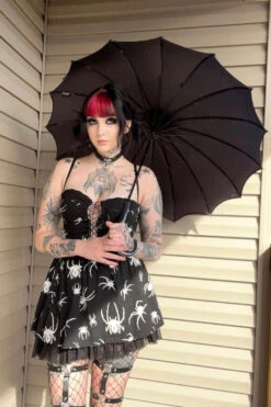 Batwing Pagoda Umbrella [MIDNIGHT BLACK] -Vampirefreaks Sale Store batwing pagoda umbrella midnight black umbrellas 779630