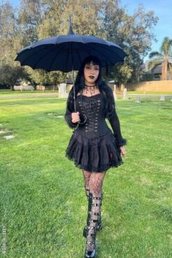 Batwing Pagoda Umbrella [MIDNIGHT BLACK] -Vampirefreaks Sale Store batwing pagoda umbrella midnight black umbrellas 787696