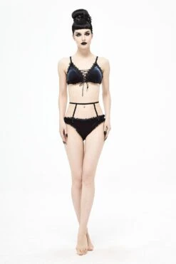 Beach Goth Velvet Bikini Set 11 Beach Goth Velvet Bikini Set -Vampirefreaks Sale Store beach goth velvet bikini set womens swimwear 776781