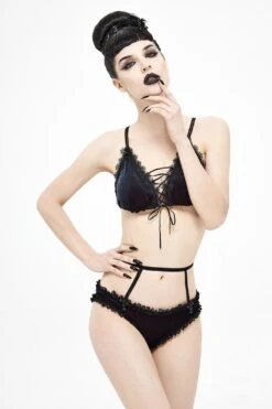 Beach Goth Velvet Bikini Set 10 Beach Goth Velvet Bikini Set -Vampirefreaks Sale Store beach goth velvet bikini set womens swimwear 868526