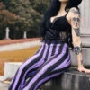 Purple And Black Striped Hellz Bellz Flares [BLACK/PURPLE] -Vampirefreaks Sale Store bfbfdbfd