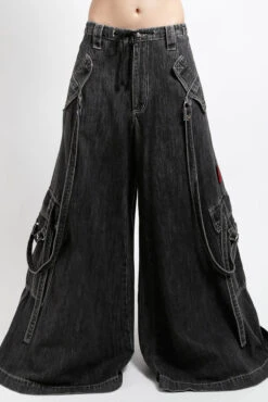 Tripp NYC Gothic Raver Pants [BLACK DENIM] -Vampirefreaks Sale Store big baggy pants