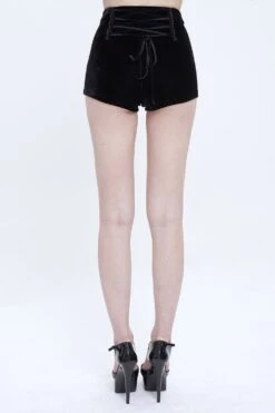 Black Blood Velvet High Waisted Shorts -Vampirefreaks Sale Store black blood velvet high waisted shorts womens bottoms 445931