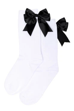 White Ribbon Socks -Vampirefreaks Sale Store black bow socks