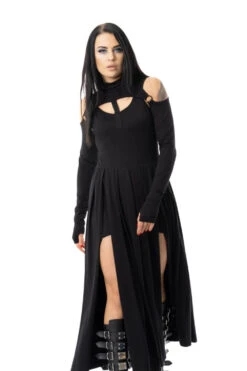 Eluana Dress -Vampirefreaks Sale Store black cotton goth dress