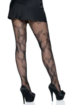 LEG AVENUE Black Fantasy Butterfly Tights -Vampirefreaks Sale Store black fantasy butterfly tights socks stockings 117066