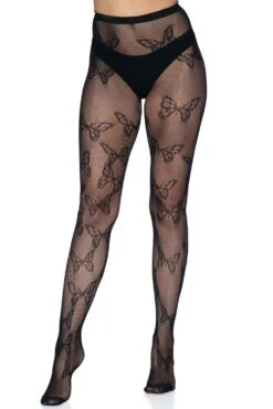 LEG AVENUE Black Fantasy Butterfly Tights -Vampirefreaks Sale Store black fantasy butterfly tights socks stockings 249020