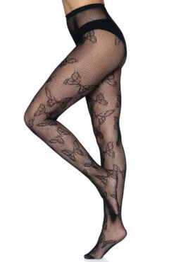 LEG AVENUE Black Fantasy Butterfly Tights -Vampirefreaks Sale Store black fantasy butterfly tights socks stockings 852168