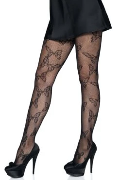 LEG AVENUE Black Fantasy Butterfly Tights
