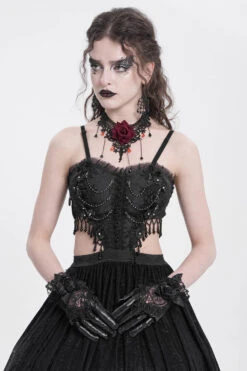 Night Veil Vegan Leather Lace Gloves -Vampirefreaks Sale Store black goth gloves