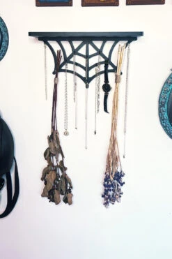Spiderweb Jewelry Display Shelf -Vampirefreaks Sale Store black goth wall shelf