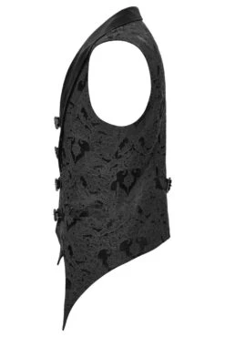 Castle Dracul Bat Hem Vest -Vampirefreaks Sale Store black gothic mens vests