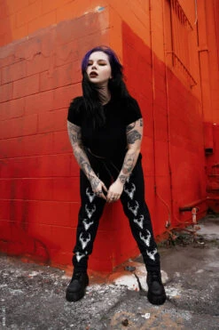 Wendigo Skull Joggers -Vampirefreaks Sale Store black gothic sweatpants