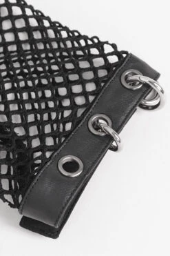 Black Metal Pierced Fishnet Top -Vampirefreaks Sale Store black metal pierced fishnet top womens tops 678660