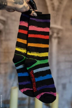 Creepy Crew Socks [Goth Rainbow Stripes]