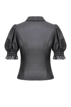 Darling Gloom Puff Sleeve Ruffled Shirt -Vampirefreaks Sale Store black victorian blouse