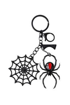 Black Widow Web Charm Keychain