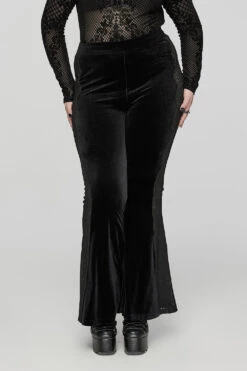 Blairwitch Black Velvet Bell Bottoms [Plus Size] -Vampirefreaks Sale Store blairwitch black velvet bell bottoms plus size womens bottoms 332981