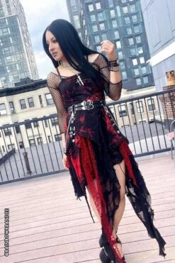 Blood Bride Distressed Punk Dress -Vampirefreaks Sale Store blood bride distressed punk dress dresses 910016