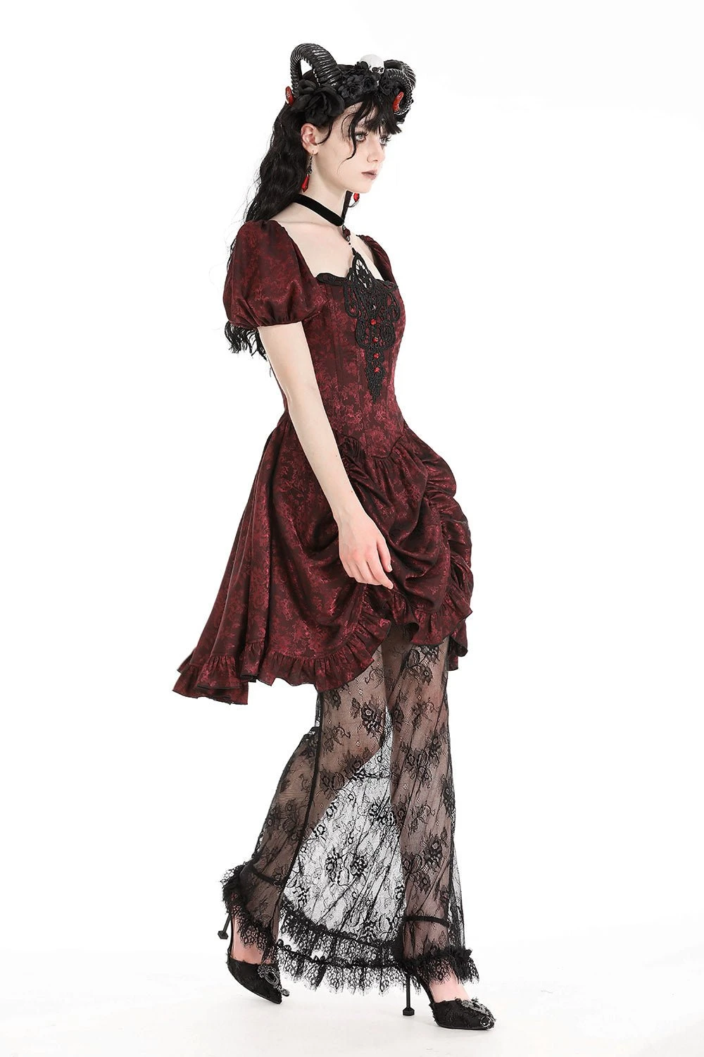 Blood Court Puffed Sleeve Gothic Dress 3 Blood Court Puffed Sleeve Gothic Dress - Image 3