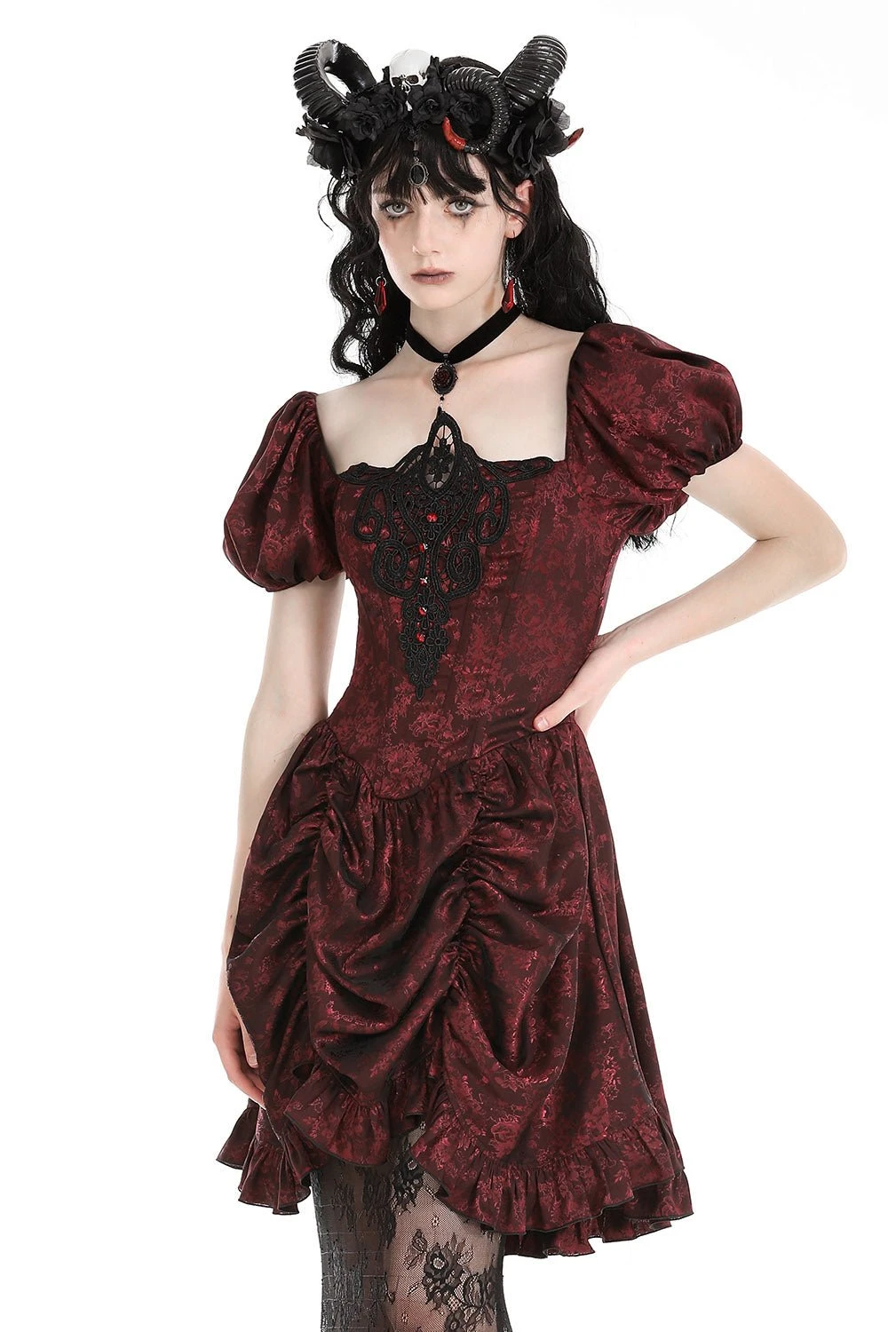 Blood Court Puffed Sleeve Gothic Dress 2 Blood Court Puffed Sleeve Gothic Dress - Image 2