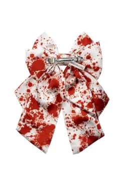 Blood Splatter Knife Satin Hair Bow -Vampirefreaks Sale Store blood hair bow