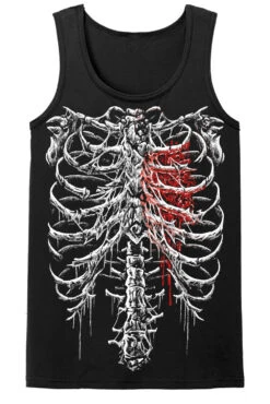 Bleeding Heart Skeleton T-shirt -Vampirefreaks Sale Store bloody skeleton mens tanktop