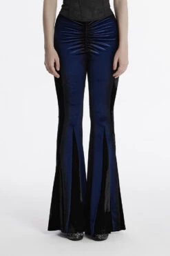 Sapphire Moon Velvet Bell Bottoms [Blue] -Vampirefreaks Sale Store blue velvet leggings