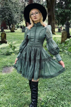 Morgana - Romantic Victorian Inspired Party Dress [Sage]