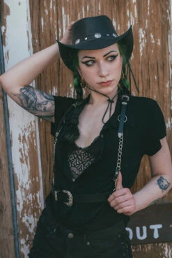 The Sharpshooter Western Goth Chain Harness -Vampirefreaks Sale Store boho belt