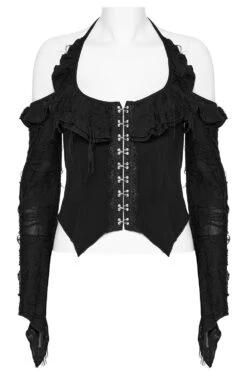 Forest Witch Long Sleeve Halter Top -Vampirefreaks Sale Store boho goth top